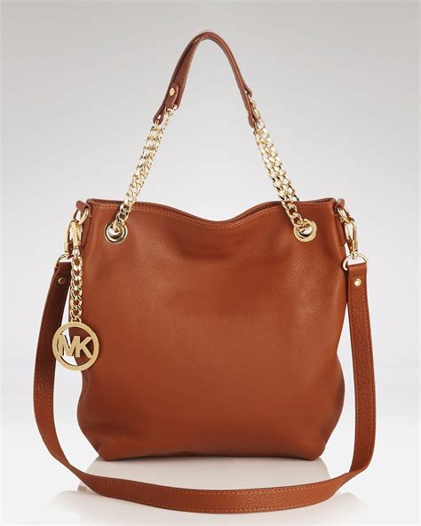 brown michael kors bag with gold chain